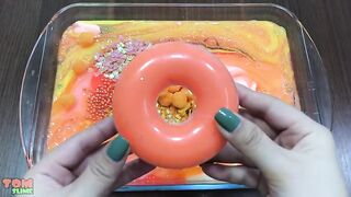 Orange Slime | Mixing Random Things into Glossy Slime | Satisfying Slime Videos #338