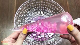 Making Pink Clear Slime With Piping Bags | Satisfying Clear Slime, ASMR Slime