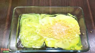Yellow Slime | Mixing Random Things into Clear Slime | Satisfying Slime Videos #334
