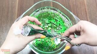 Making Green Clear Slime With Piping Bags | Satisfying Clear Slime, ASMR Slime #332