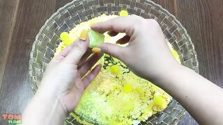 Yellow Slime | Mixing Random Things into Clear Slime | Satisfying Slime Videos #326