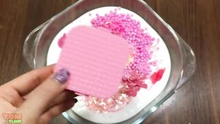 Pink Slime | Mixing Random Things into Glossy Slime | Satisfying Slime Videos #324