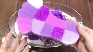 Purple Slime | Mixing Random Things into Glossy Slime | Satisfying Slime Videos #320