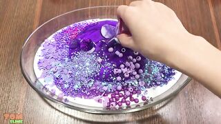 Purple Slime | Mixing Random Things into Glossy Slime | Satisfying Slime Videos #320