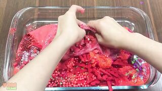 Red Strawberry Slime | Mixing Random Things into Slime | Satisfying Slime Videos #317