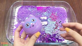 Purple Disney Princess Slime | Mixing Random Things into Glossy Slime | Satisfying Slime Videos #314