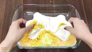 Yellow Slime | Mixing Random Things into Glossy Slime | Satisfying Slime Videos #311