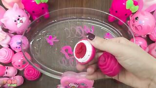 Pink Slime | Mixing Random Things into Clear Slime | Satisfying Slime Videos #295