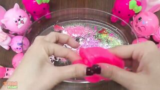 Pink Slime | Mixing Random Things into Clear Slime | Satisfying Slime Videos #295