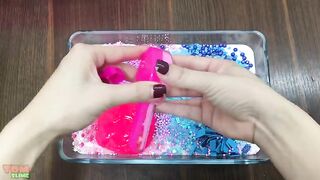 Hello Kitty & Doraemon Pink Vs Blue | Mixing Random Things into Glossy Slime | Satisfying Slime #282