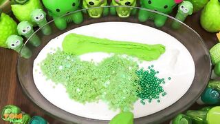 Green Slime | Mixing Random Things into Glossy Slime | Satisfying Slime Videos #279