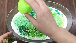 Green Slime | Mixing Random Things into Glossy Slime | Satisfying Slime Videos #279