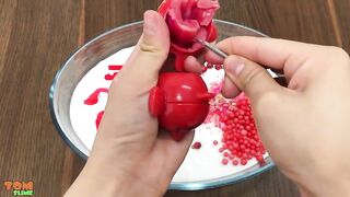 Red Slime | Mixing Random Things into Glossy Slime | Satisfying Slime Videos #274