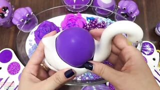 Purple Slime | Mixing Random Things into Glossy Slime | Satisfying Slime Videos #270