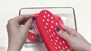 Red Strawberry Slime | Mixing Random Things into Slime | Satisfying Slime Videos #264