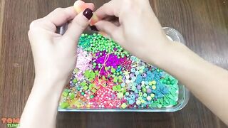 Rainbow Slime | Mixing Random Things into Glossy Slime | Satisfying Slime Videos #261