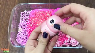 Pink Slime | Mixing Random Things into Glossy Slime | Satisfying Slime Videos #257