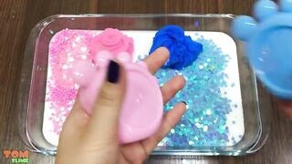 Rainbow Slime Pink Vs Blue | Mixing Random Things into Glossy Slime | Satisfying Slime Videos #252