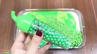 Green Slime | Mixing Random Things into Glossy Slime | Satisfying Slime Videos #245