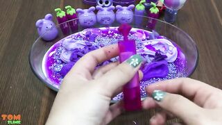 Purple Slime | Mixing Random Things into Glossy Slime | Satisfying Slime Videos #233