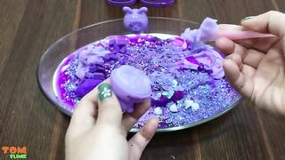 Purple Slime | Mixing Random Things into Glossy Slime | Satisfying Slime Videos #233