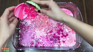 Pink Unicorn Slime | Mixing Glitter and Beads into Slime | Satisfying Slime Videos #232