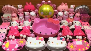 Pink Hello Kitty Slime | Mixing Random Things into Clear Slime | Satisfying Slime Videos #226