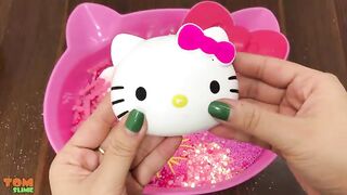 Pink Hello Kitty Slime | Mixing Random Things into Clear Slime | Satisfying Slime Videos #226
