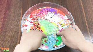 Rainbow Slime | Mixing Random Things into Glossy Slime | Satisfying Slime Videos #208