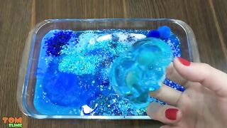 Blue Slime | Mixing Random Things into Glossy Slime | Satisfying Slime Videos #201