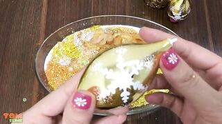 Gold Slime | Mixing Makeup and Glitter into Glossy Slime | Satisfying Slime Videos #191