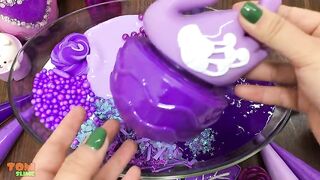 Purple Slime | Mixing Random Things into Glossy Slime | Satisfying Slime Videos #190