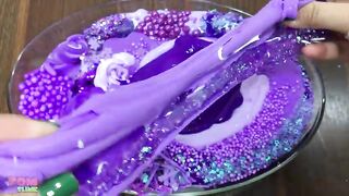 Purple Slime | Mixing Random Things into Glossy Slime | Satisfying Slime Videos #190