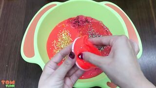 Red Vs Orange Slime | Mixing Random Things into Slime | Satisfying Slime Videos #175