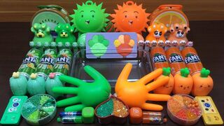Orange Vs Green Slime | Mixing Random Things into Slime | Satisfying Slime Videos #159
