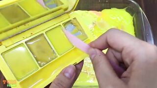 YELLOW SLIME | Mixing Beads and Glitter into Slime | Satisfying Slime Videos #156