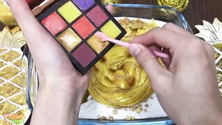 GOLD SLIME | Mixing Makeup And Beads into Slime | Satisfying Slime Videos #147