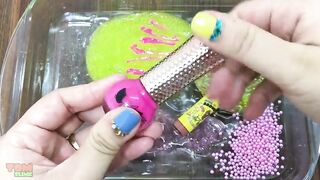 Mixing Makeup and Beads into Clear Slime | Slime Smoothie | Satisfying Slime Videos #132