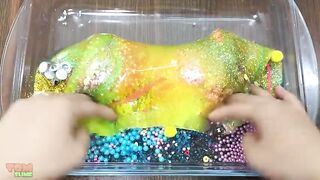 Mixing Makeup and Beads into Clear Slime | Slime Smoothie | Satisfying Slime Videos #132
