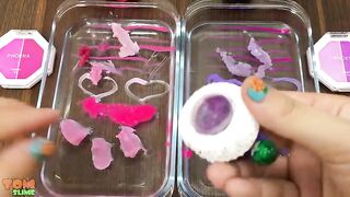 Pink vs Purple - Mixing Makeup Eyeshadow Into Slime! Special Series 129 Satisfying Slime Video
