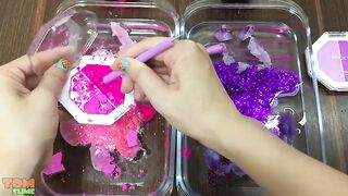 Pink vs Purple - Mixing Makeup Eyeshadow Into Slime! Special Series 129 Satisfying Slime Video