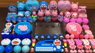PEPPA PIG And Doraemon Slime Pink vs Blue | Mixing Random Things into Slime | Tom Slime #111