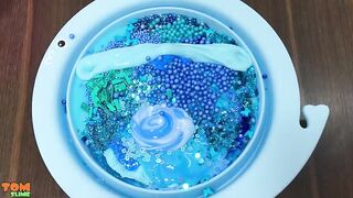 BLUE SLIME | Mixing Random Things into Slime | Satisfying Slime Videos #108