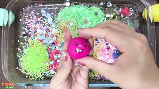 Mixing Beads And Glitter into Clear Slime | Slime Smoothie | Satisfying Slime Videos #94