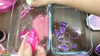 Pink vs Purple - Mixing Makeup Eyeshadow into Slime ! Special Series #7 Satisfying Slime Videos
