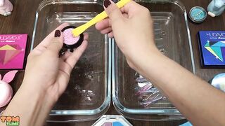 PINK Vs BLUE - Mixing Makeup Eyeshadow into Clear Slime ! Special Series #5 Satisfying Slime Videos