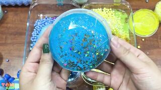 Yellow Vs Blue Slime | Mixing Random Things into Store Bought Slime | Satisfying Slime Videos