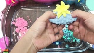 PINK Vs BLUE SLIME | Mixing Random Things into Clear Slime | Satisfying Slime Videos