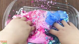 PINK Vs BLUE SLIME | Mixing Random Things into Clear Slime | Satisfying Slime Videos