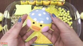 YELLOW SLIME | Mixing Random Things into Clear Slime | Satisfying Slime Videos